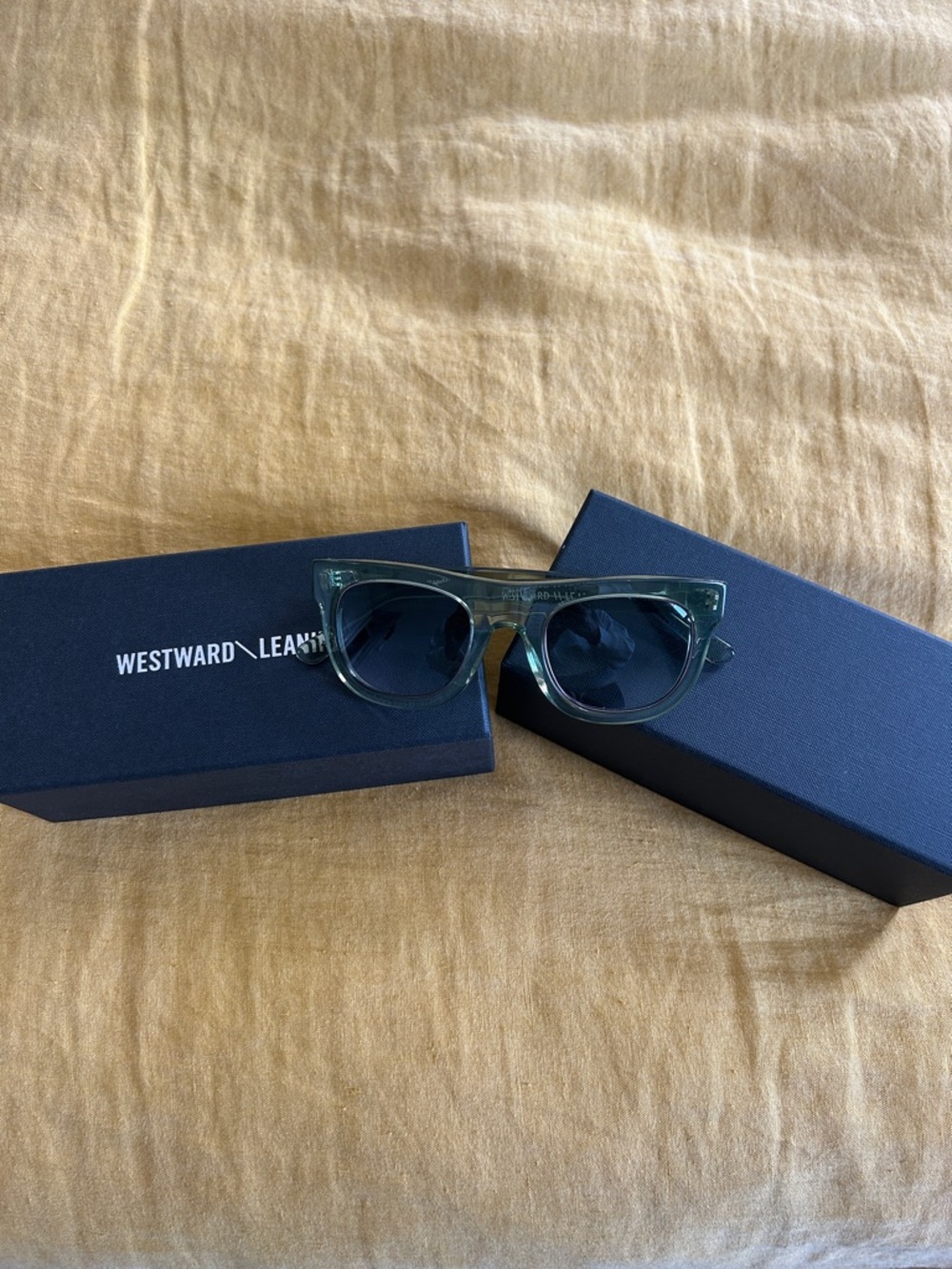 Westward Leaning Translucent Green Square Sunglasses